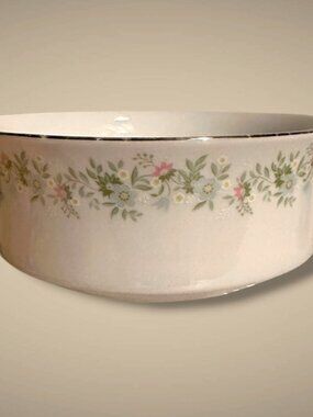 Johann Haviland  Forever Spring Floral Serving Bowl 7.5" Porcelain Platinum Trim
